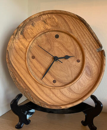 Natural edge spalted ash clock