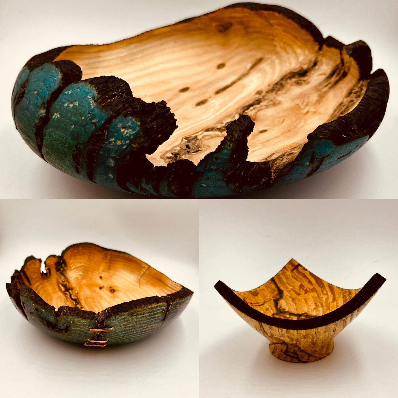 Natural edge display bowls
